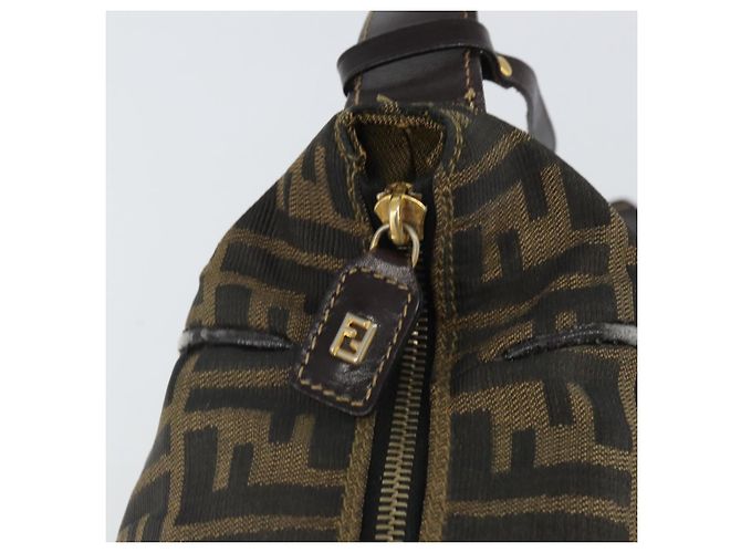 FENDI Zucca Canvas Handtasche Braun Schwarz Auth 160054 - Ansicht 16