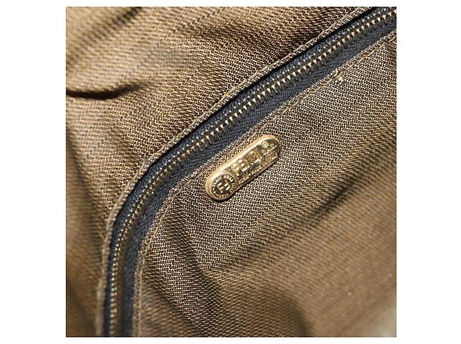 FENDI Zucca Canvas Handtasche Braun Schwarz Auth 160054 - Ansicht 17