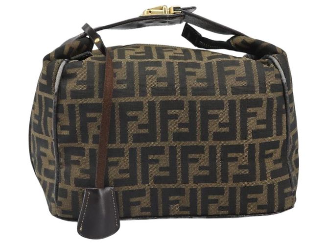 FENDI Zucca Canvas Handtasche Braun Schwarz Auth 160054 - Ansicht 2