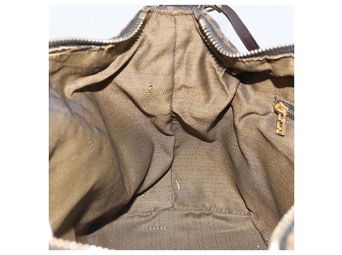 FENDI Zucca Canvas Handtasche Braun Schwarz Auth 160054 - Ansicht 20