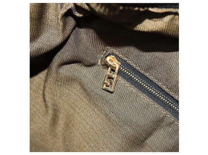 FENDI Zucca Canvas Handtasche Braun Schwarz Auth 160054 - Ansicht 21