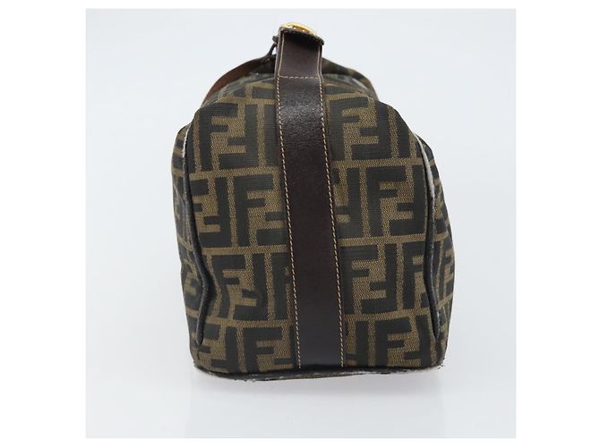 FENDI Zucca Canvas Handtasche Braun Schwarz Auth 160054 - Ansicht 4