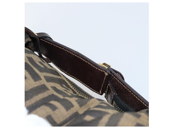 FENDI Zucca Canvas Handtasche Braun Schwarz Auth 160054 - Ansicht 7