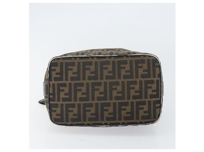 FENDI Zucca Canvas Handtasche Braun Schwarz Auth 160054 - Ansicht 8