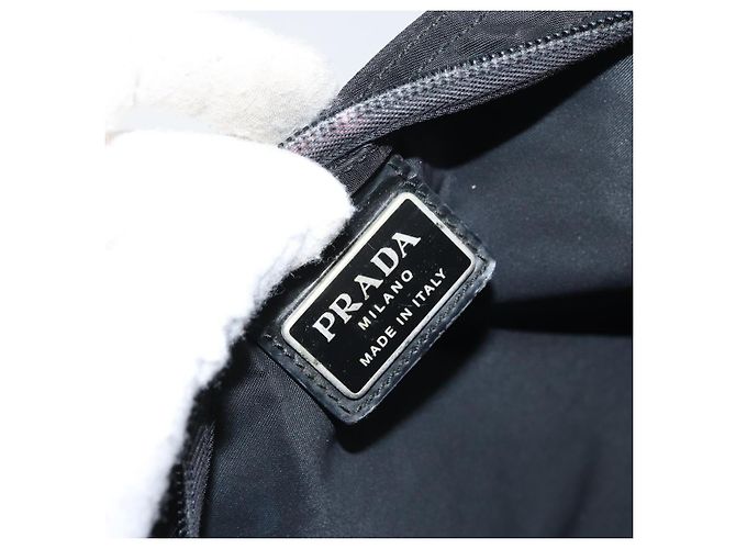 Bolso de Hombro PRADA Nylon Negro Plata Auténtico 160714 - vista 16