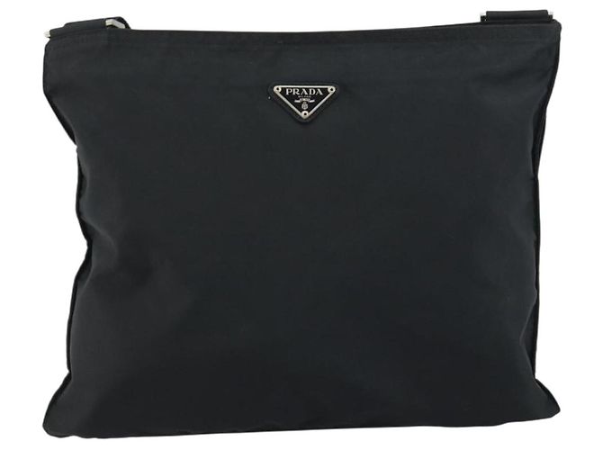Bolso de Hombro PRADA Nylon Negro Plata Auténtico 160714 - vista 2