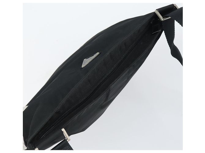 Bolso de Hombro PRADA Nylon Negro Plata Auténtico 160714 - vista 6