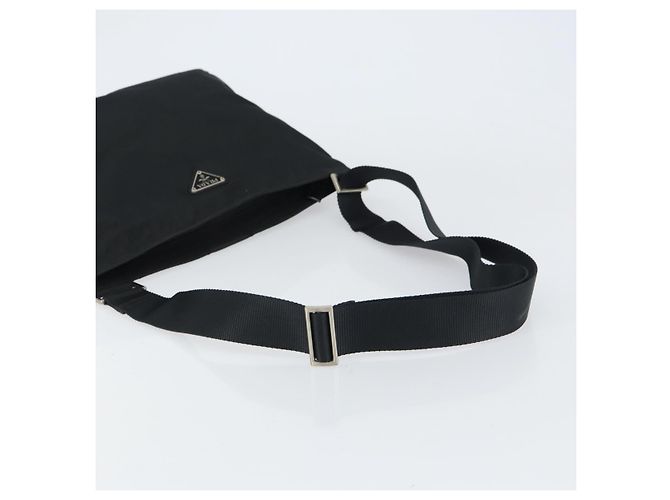 Bolso de Hombro PRADA Nylon Negro Plata Auténtico 160714 - vista 7