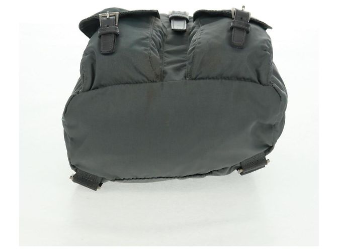 PRADA Backpack Nylon Gray Silver Auth gh1618 Brown Silvery - view 12