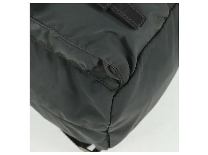 PRADA Backpack Nylon Gray Silver Auth gh1618 Brown Silvery - view 13