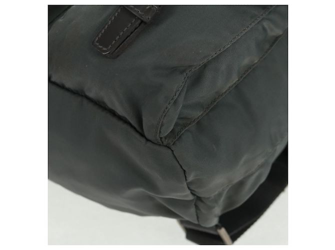 PRADA Backpack Nylon Gray Silver Auth gh1618 Brown Silvery - view 14
