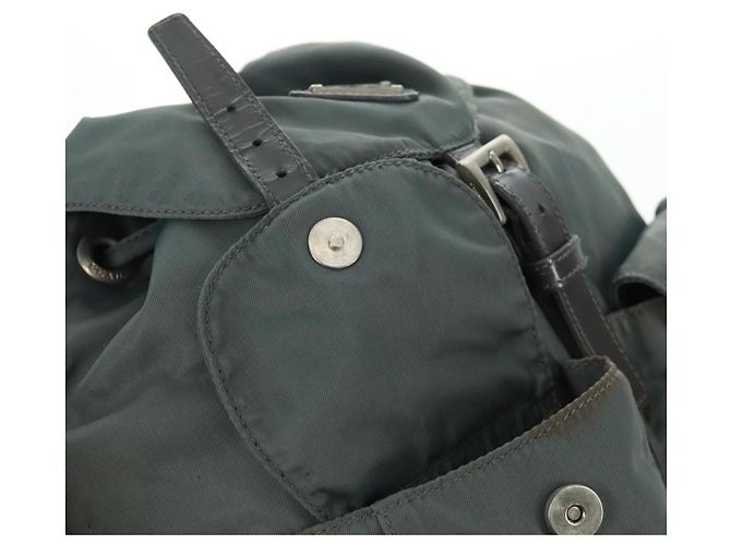 PRADA Backpack Nylon Gray Silver Auth gh1618 Brown Silvery - view 20