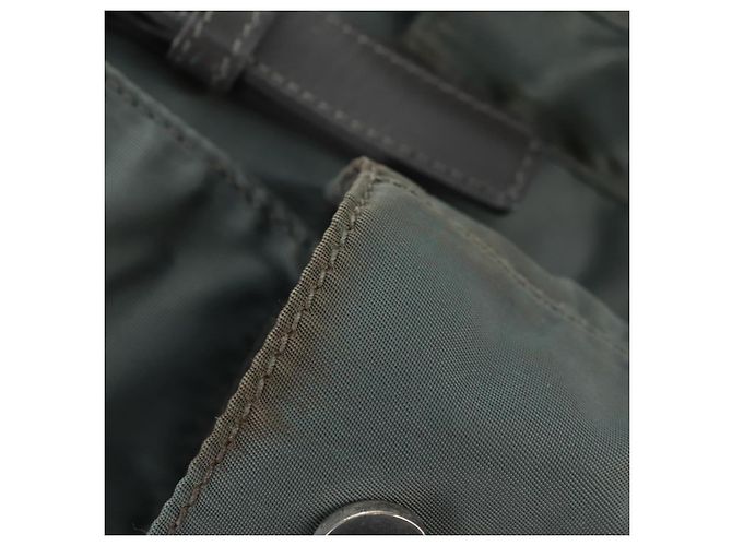 PRADA Backpack Nylon Gray Silver Auth gh1618 Brown Silvery - view 21