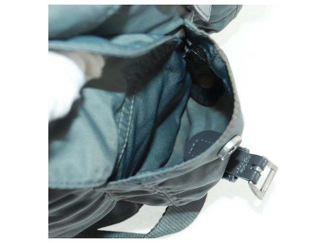 PRADA Backpack Nylon Gray Silver Auth gh1618 Brown Silvery - view 22