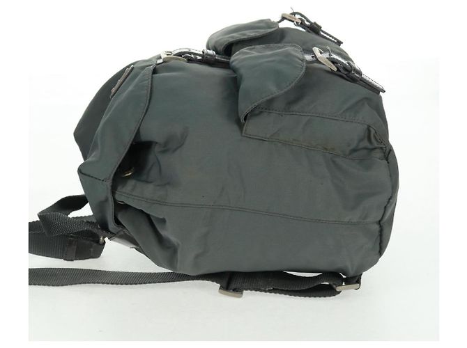 PRADA Backpack Nylon Gray Silver Auth gh1618 Brown Silvery - view 4