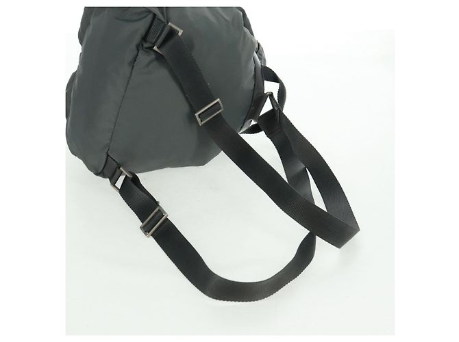 PRADA Backpack Nylon Gray Silver Auth gh1618 Brown Silvery - view 9