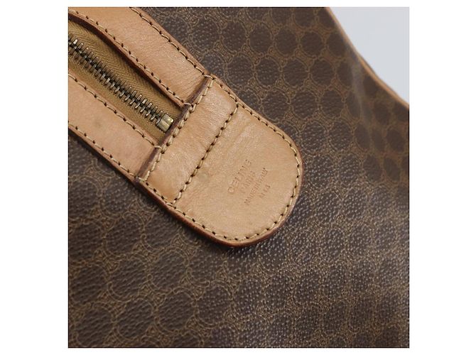 Céline Borsa Boston in tela Macadam CELINE in pelle PVC marrone oro Auth 160040 D'oro - vista 14
