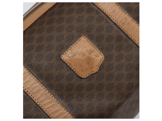 Céline Borsa Boston in tela Macadam CELINE in pelle PVC marrone oro Auth 160040 D'oro - vista 15