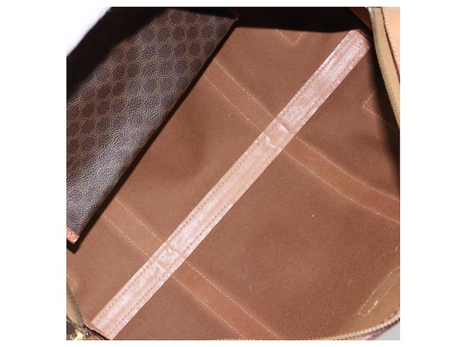 Céline Borsa Boston in tela Macadam CELINE in pelle PVC marrone oro Auth 160040 D'oro - vista 17