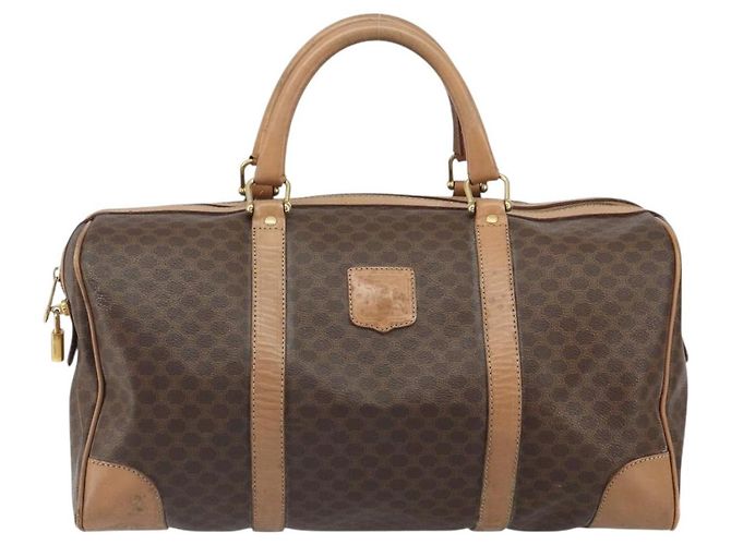 Céline Borsa Boston in tela Macadam CELINE in pelle PVC marrone oro Auth 160040 D'oro - vista 2