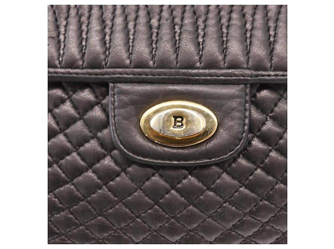 BALLY Borsa a Spalla con Catena Pelle Nera Oro Auth 161547 Nero D'oro - vista 14