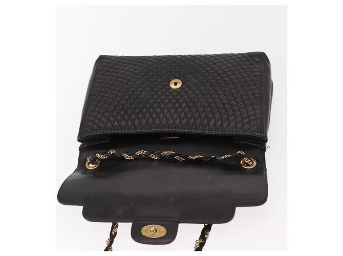 BALLY Borsa a Spalla con Catena Pelle Nera Oro Auth 161547 Nero D'oro - vista 15
