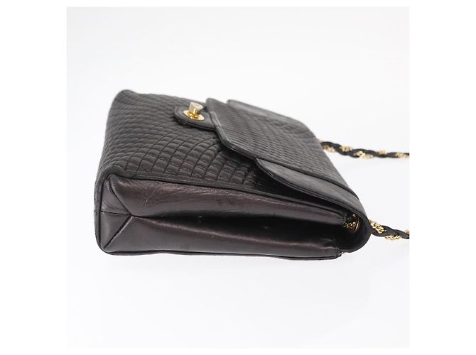 BALLY Borsa a Spalla con Catena Pelle Nera Oro Auth 161547 Nero D'oro - vista 4