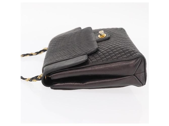 BALLY Borsa a Spalla con Catena Pelle Nera Oro Auth 161547 Nero D'oro - vista 5