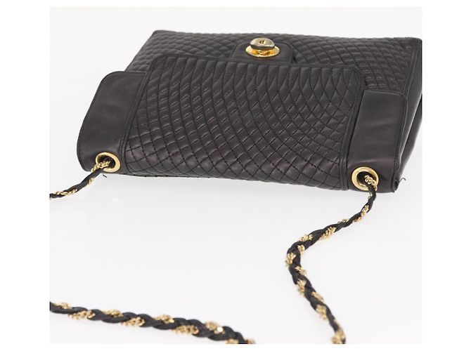BALLY Borsa a Spalla con Catena Pelle Nera Oro Auth 161547 Nero D'oro - vista 6