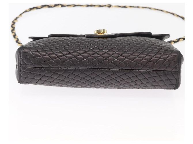 BALLY Borsa a Spalla con Catena Pelle Nera Oro Auth 161547 Nero D'oro - vista 9