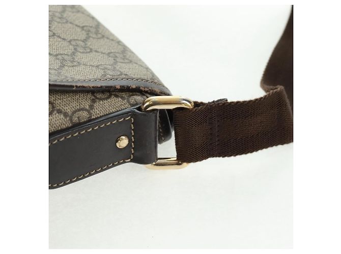 Gucci Borsa a Spalla GG Supreme PVC Beige Oro 223666 Auth 162948 D'oro - vista 16