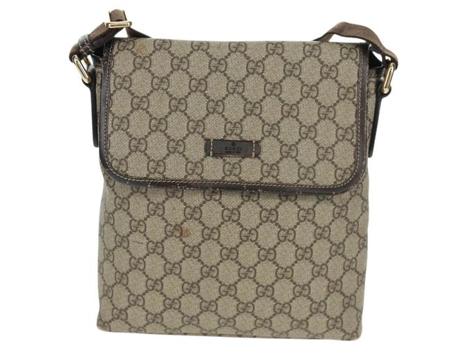 Gucci Borsa a Spalla GG Supreme PVC Beige Oro 223666 Auth 162948 D'oro - vista 2