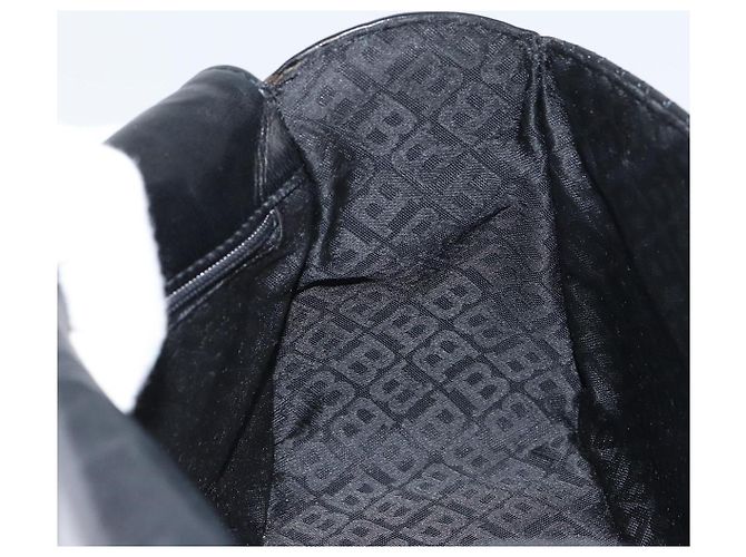BALLY Bolso de mano de cuero negro y dorado Auth 161359 - vista 18