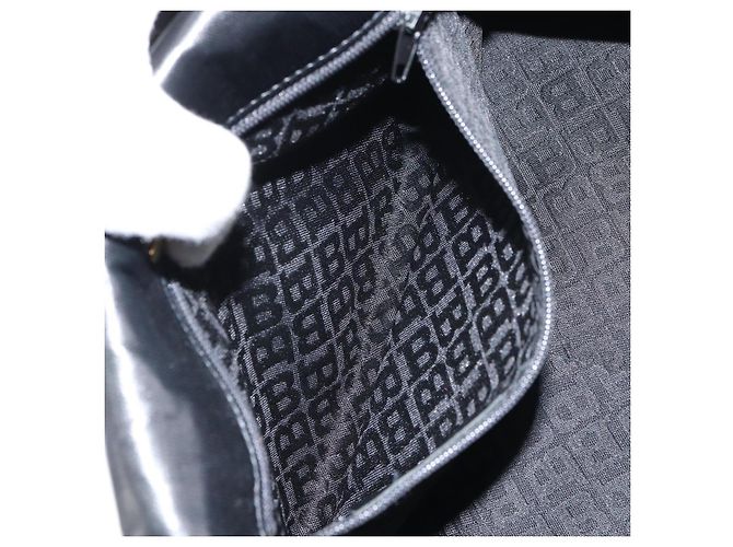BALLY Bolso de mano de cuero negro y dorado Auth 161359 - vista 21