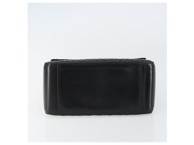 BALLY Bolso de mano de cuero negro y dorado Auth 161359 - vista 9