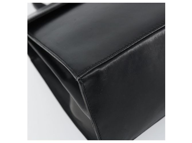 Borsa a mano Gancini in pelle nera e oro Salvatore Ferragamo Auth hk3303 Nero D'oro - vista 11