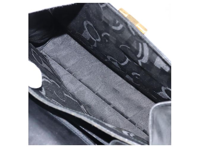 Borsa a mano Gancini in pelle nera e oro Salvatore Ferragamo Auth hk3303 Nero D'oro - vista 22