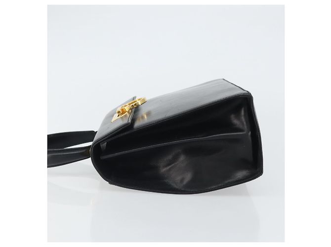 Borsa a mano Gancini in pelle nera e oro Salvatore Ferragamo Auth hk3303 Nero D'oro - vista 5