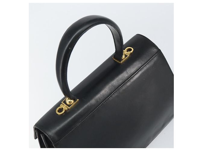 Borsa a mano Gancini in pelle nera e oro Salvatore Ferragamo Auth hk3303 Nero D'oro - vista 6