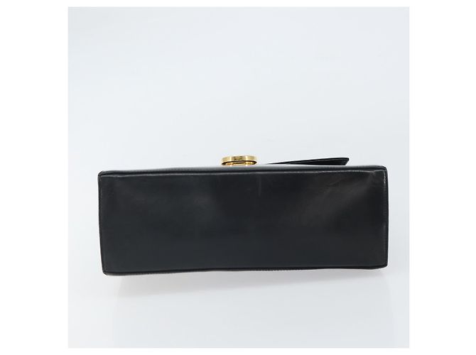 Borsa a mano Gancini in pelle nera e oro Salvatore Ferragamo Auth hk3303 Nero D'oro - vista 9