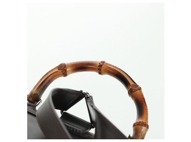 Zaino in nylon Gucci Bamboo marrone argento 003 2058 0016 5 Auth 161352 - vista 8