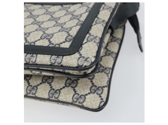 Borsa a Spalla Gucci GG Supreme Sherry Line PVC Blu Navy Oro 41 02 090 Auth 159405 D'oro - vista 10