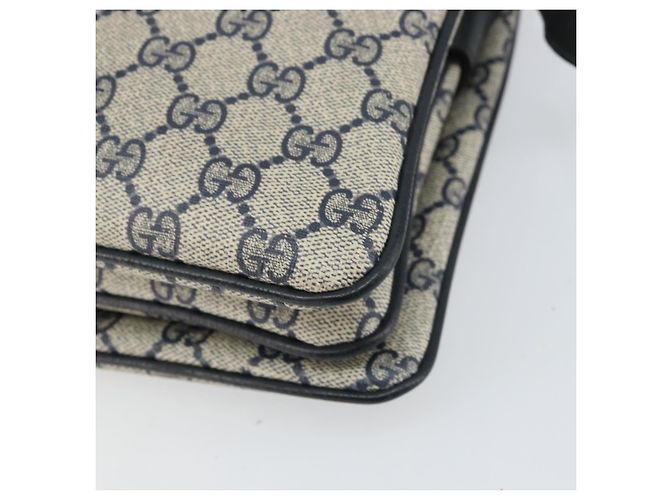 Borsa a Spalla Gucci GG Supreme Sherry Line PVC Blu Navy Oro 41 02 090 Auth 159405 D'oro - vista 12