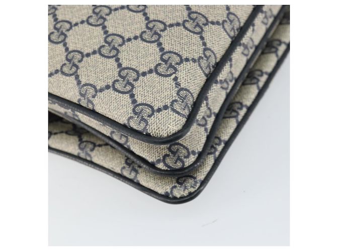Borsa a Spalla Gucci GG Supreme Sherry Line PVC Blu Navy Oro 41 02 090 Auth 159405 D'oro - vista 13