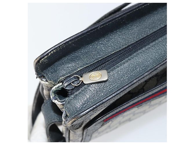 Borsa a Spalla Gucci GG Supreme Sherry Line PVC Blu Navy Oro 41 02 090 Auth 159405 D'oro - vista 15