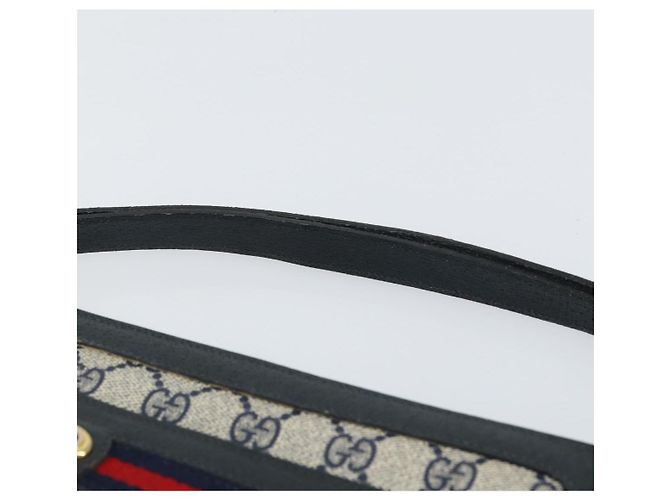Borsa a Spalla Gucci GG Supreme Sherry Line PVC Blu Navy Oro 41 02 090 Auth 159405 D'oro - vista 8