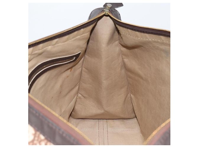 Borsa a mano in tela Trotter Christian Dior Beige Oro Auth 159277 - vista 16