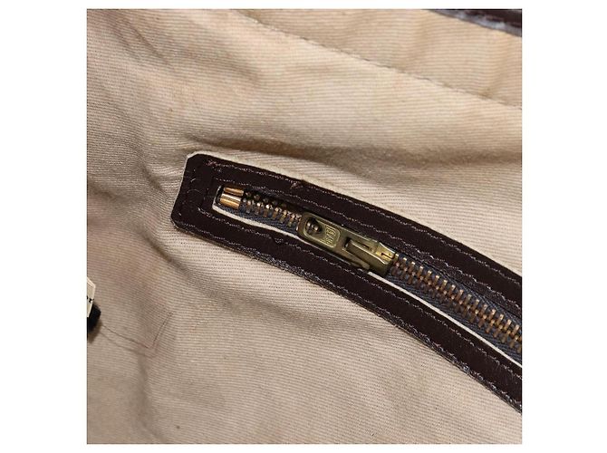 Borsa a mano in tela Trotter Christian Dior Beige Oro Auth 159277 - vista 18