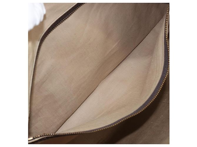 Borsa a mano in tela Trotter Christian Dior Beige Oro Auth 159277 - vista 19