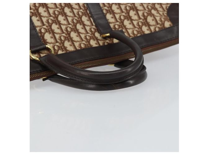 Borsa a mano in tela Trotter Christian Dior Beige Oro Auth 159277 - vista 7